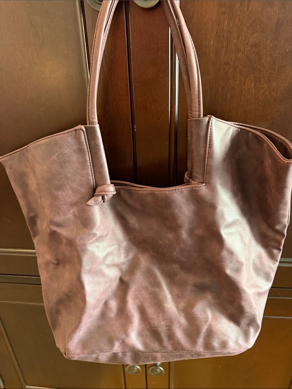 Anthropologie eggplant Leather Tote